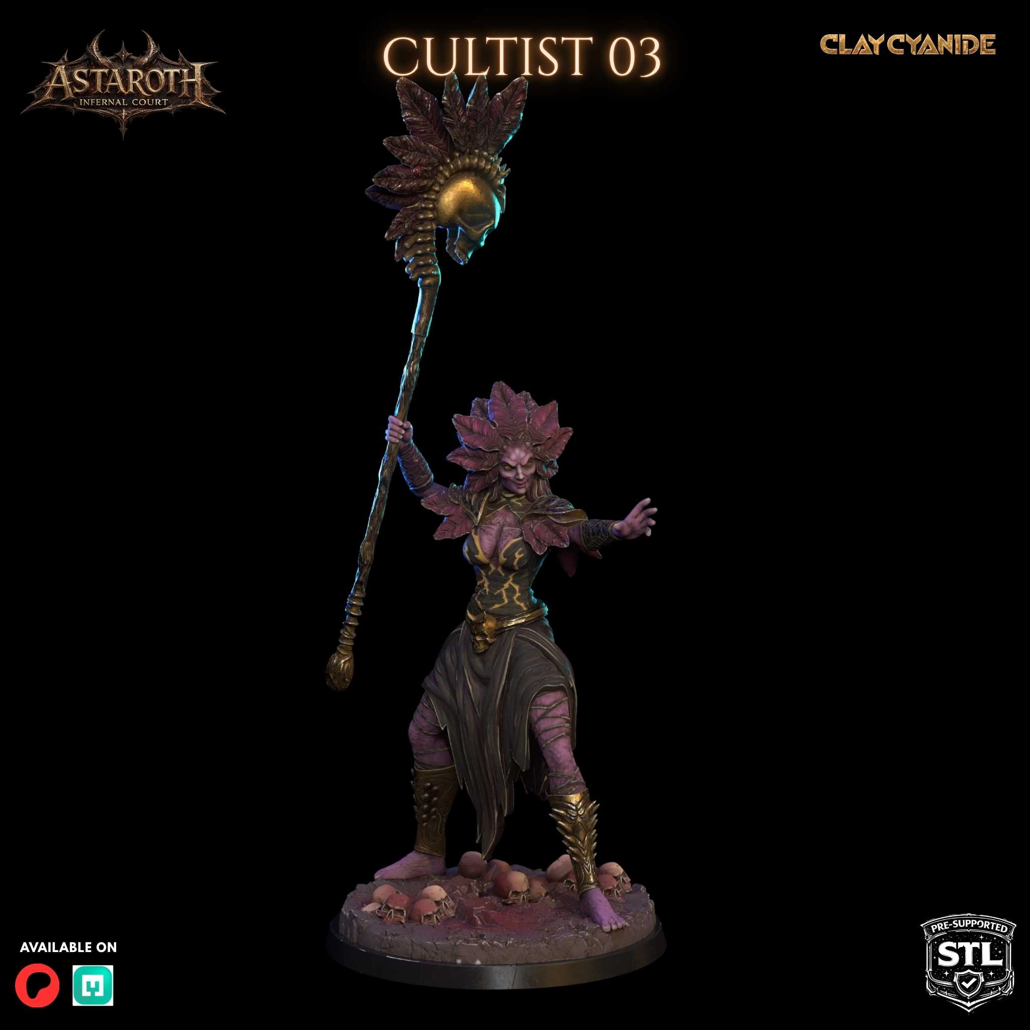 Astaroth Cultist STL variant 3 — Clay Cyanide